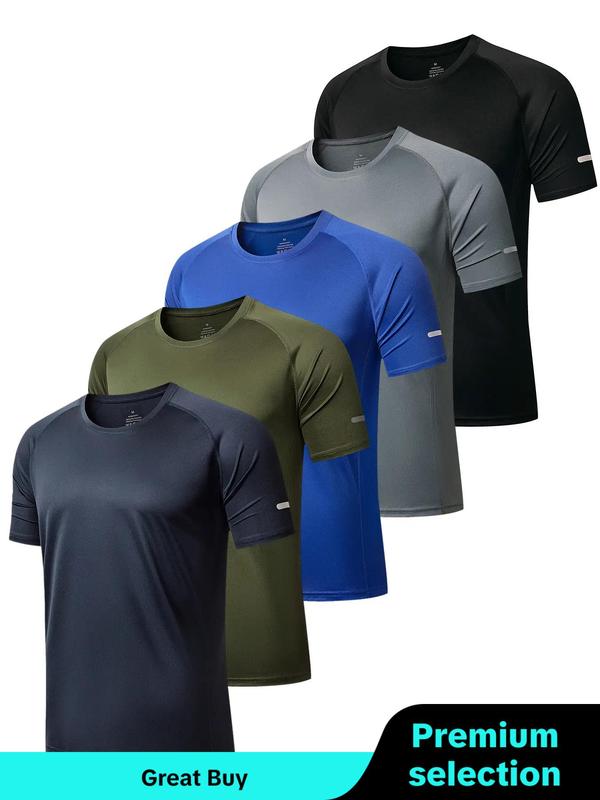 Men's Plain Round Neck Raglan Sleeve Spring Sports Football Jersey, Quick Drying Breathable T-shirt, Casual Tee Tops for Gym Workout Running Back to School, Mens Clothes, Please Purchase A Size Up, Fall Outfits 2024