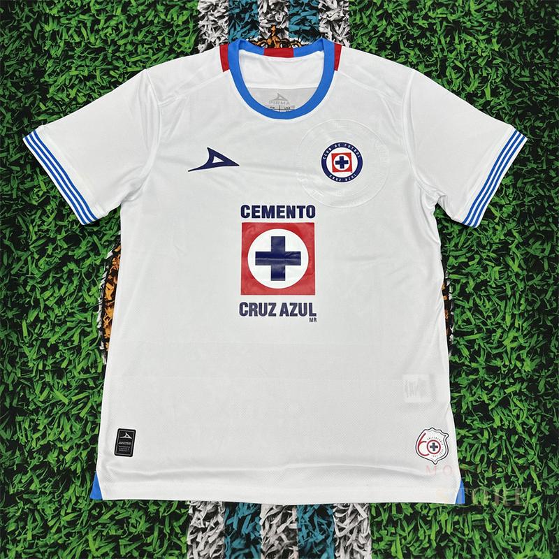 2425 Mexico CRUZ AZUL Home Short Sleeve Top Retro Soccer Jerseys Quick Dry Fans Version LIGA MX