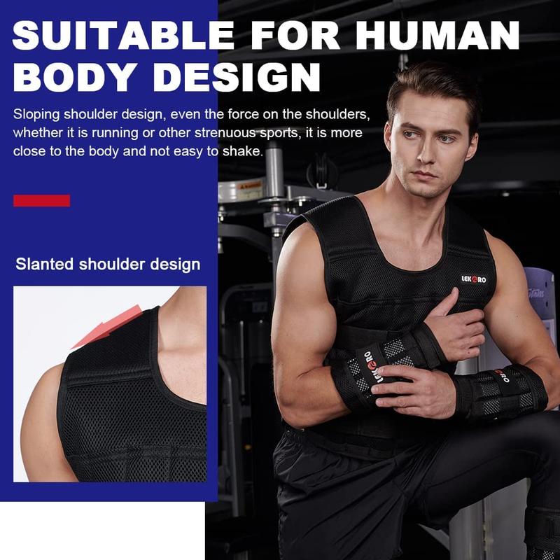 Adjustable Weighted Vest 44LB Workout Weight Vest Training Fitness Weighted Jacket for Men Women(Included 96 Steel Plates Weights)