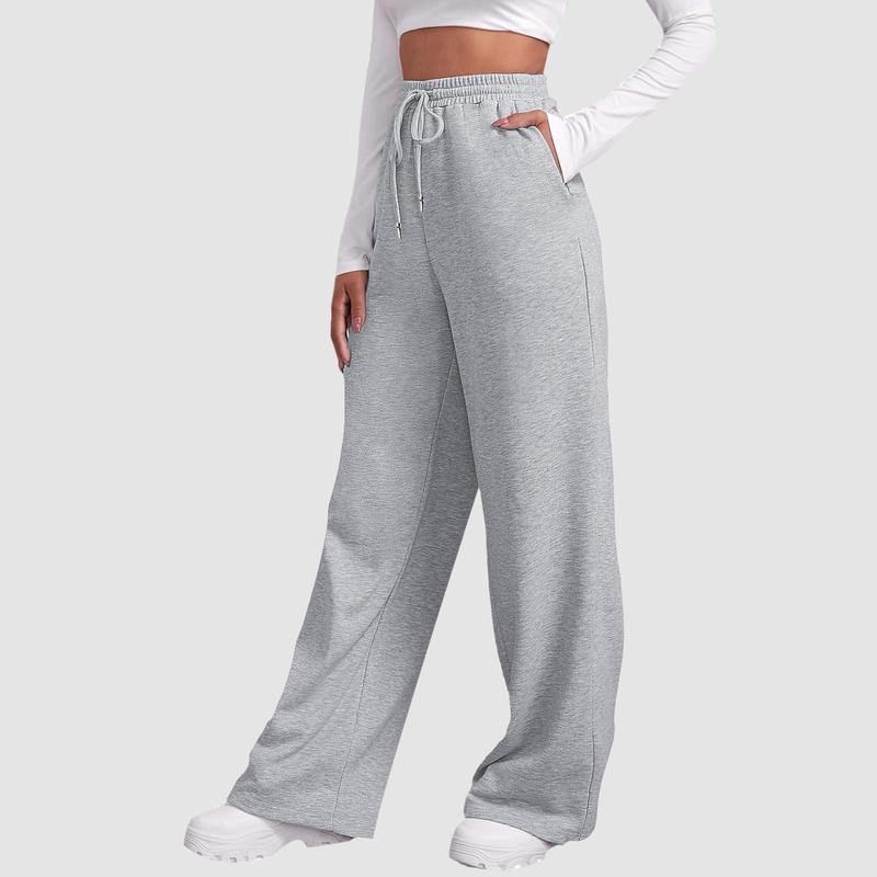 Wide Leg Pants For Women’S Fleece Lined Sweatpants Straight Pants Bottom All-Math Plain Fitness Joggers Pants Travel Basic