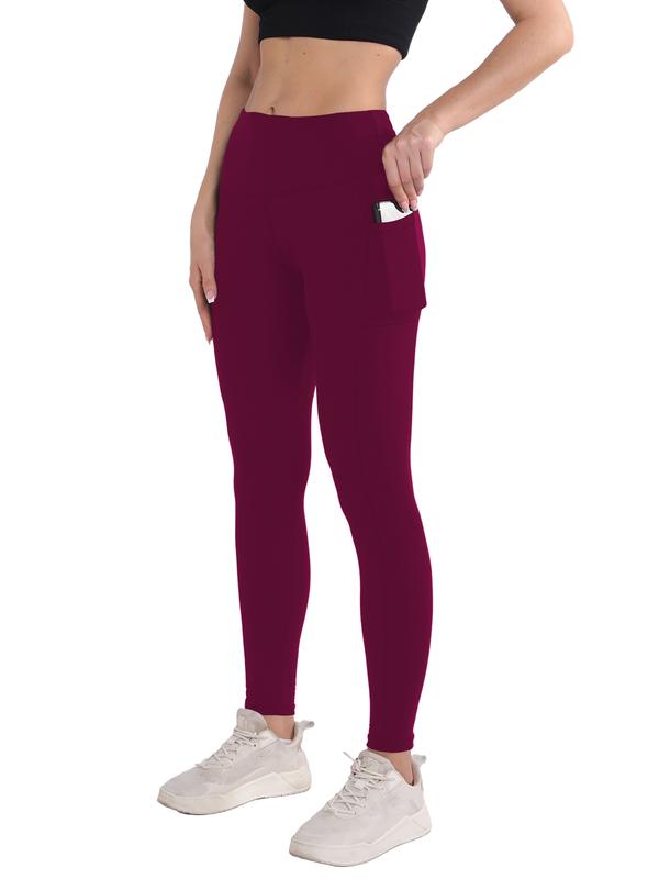 4pcs High-Waisted Seamless Yoga Leggings with Pocket - Butt Lifting, Elastic, and Squat-Proof - Comfortable Women's Activewear for Fall & Winter, Wide Waistband, and Flattering Silhouette