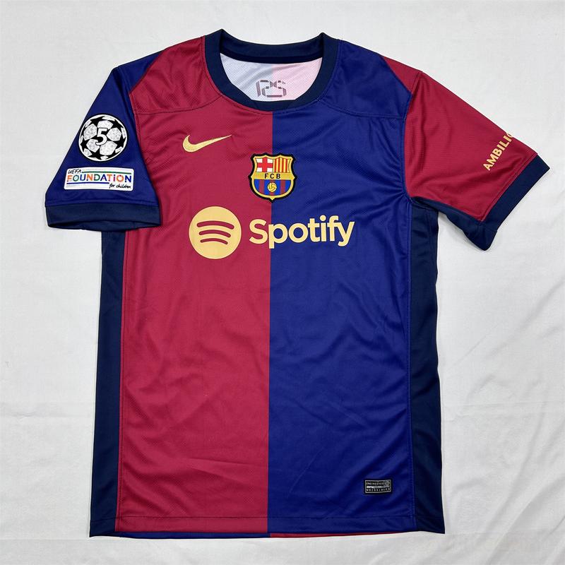 NIKE 24 25 Barcelona Home Short Sleeve 19# Lamine Yamal Soccer Jersey Fans Version