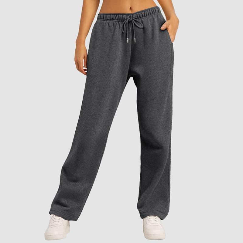 Wide Leg Pants For Women’S Fleece Lined Sweatpants Straight Pants Bottom All-Math Plain Fitness Joggers Pants Travel Basic