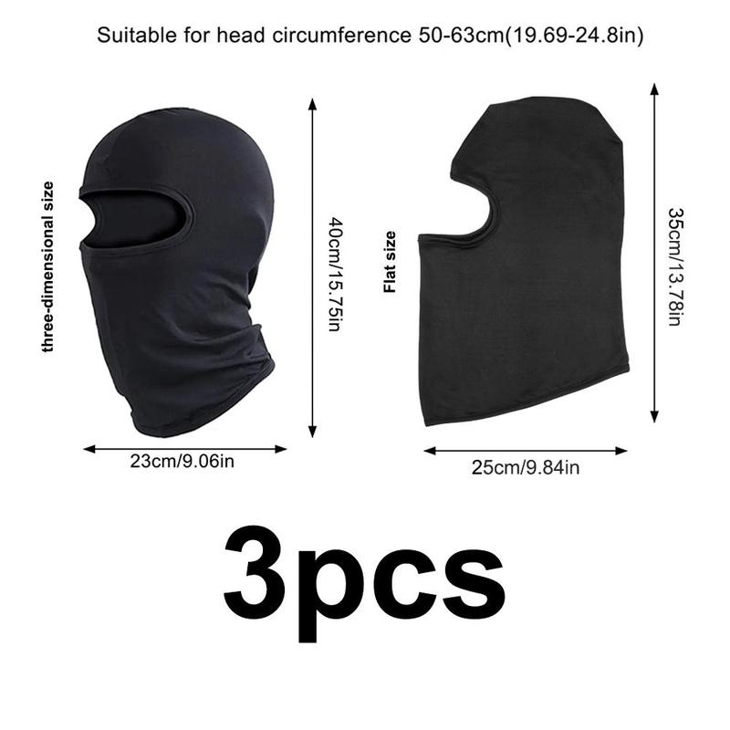 Balaclava Face Mask, 3 Counts Breathable Full Face Sun Protection Cycling Face Mask, Multifunctional Sweat-absorbent Sports Headband, Ski Masks, Ski Masks for Men