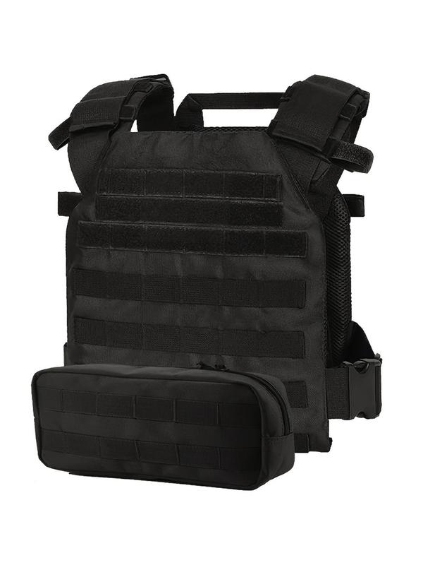 Men's Tactical Vest As Gifts, Lightweight Tactical Vest with Front Molle Pocket, Velcro Belt Bag for Outdoor Training