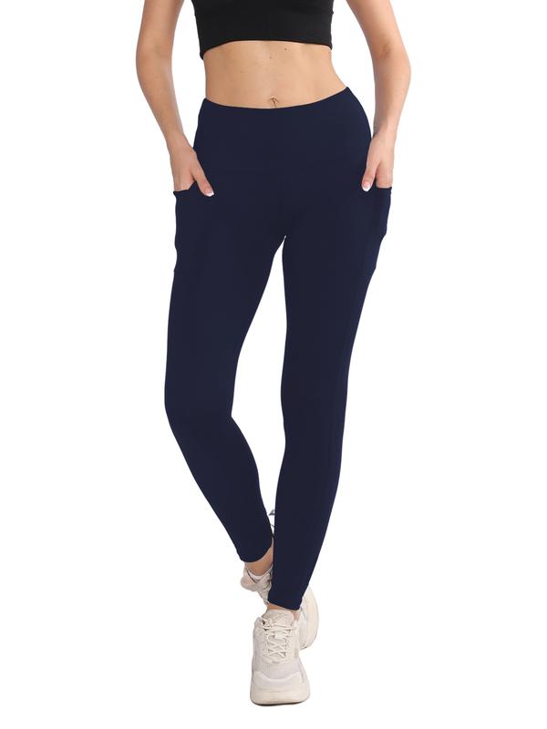 4pcs High-Waisted Seamless Yoga Leggings with Pocket - Butt Lifting, Elastic, and Squat-Proof - Comfortable Women's Activewear for Fall & Winter, Wide Waistband, and Flattering Silhouette