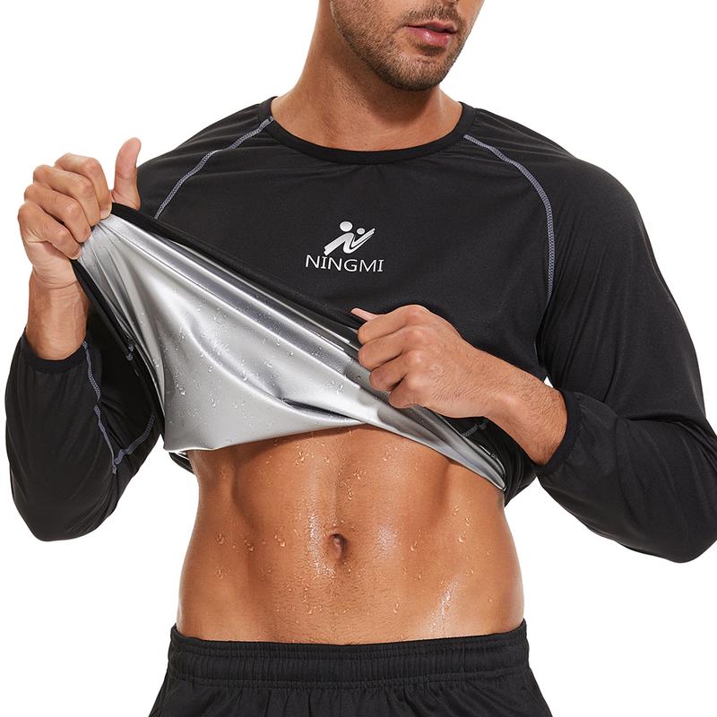 Sauna Suit Men Long Sleeve Body Shaper Waist Trainer Weight Loss Workout Sweat MenS Sauna Shirt for Fitness Running