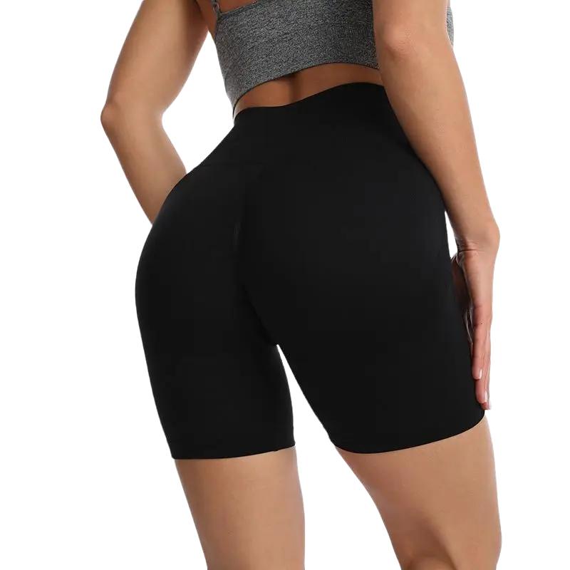 High Waist Yoga Biker Shorts Butt Lifting Workout Shorts for Women Booty Seamless Scrunch Butt Gym Shorts