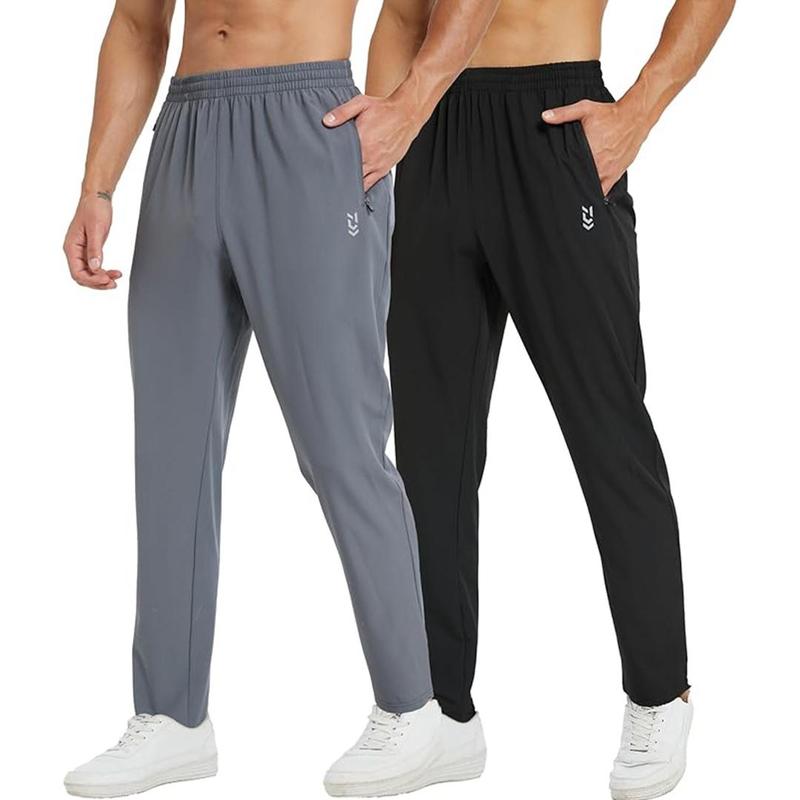 Men's 2 Pack Sweatpants with Zipper Pockets Jogging Pants suit Tapered Athletic Pants for Men Running,Workout,Lounge