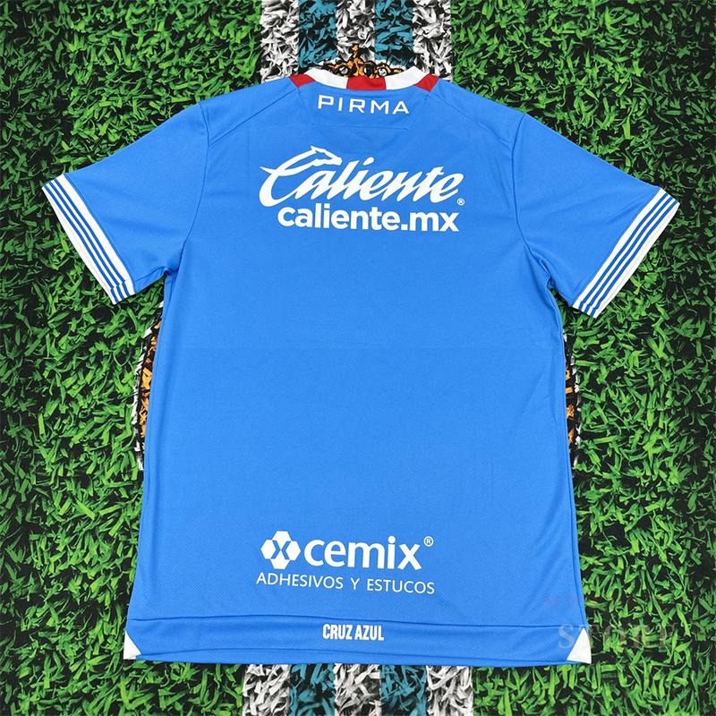 2425 Mexico CRUZ AZUL Home Short Sleeve Top Retro Soccer Jerseys Quick Dry Fans Version LIGA MX