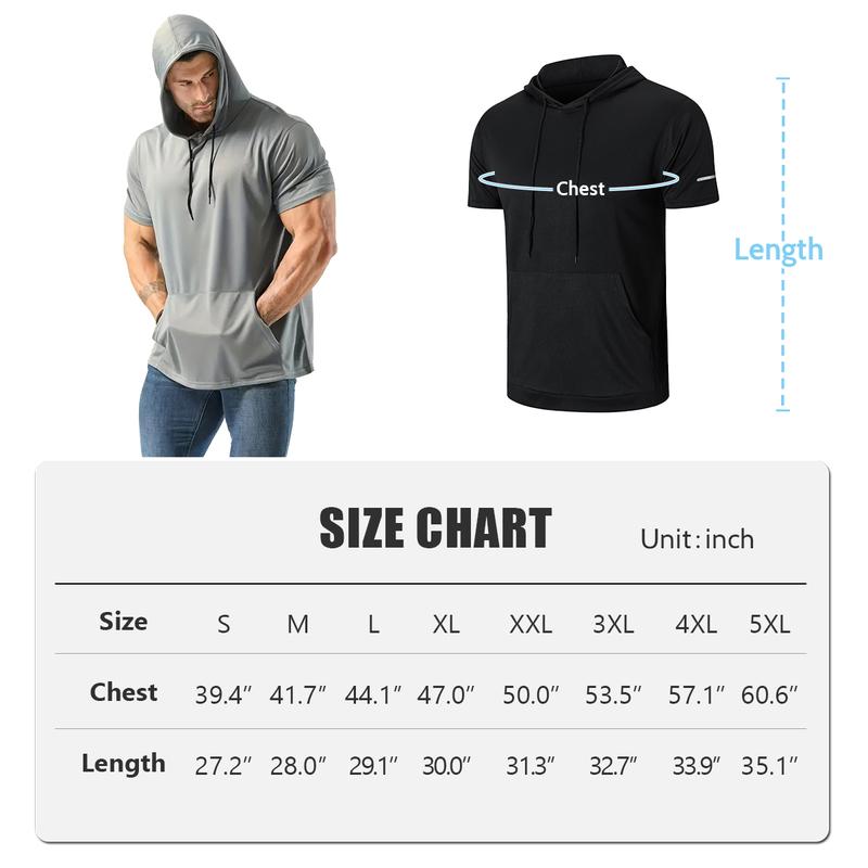 ZengVee 3 6 Pcs Men's Sweatshirt quick drying Moisture Wicking Short Sleeve Mesh Athletic Hooded T-Shirt,Simple Versatile Casual Sports suitness Tops