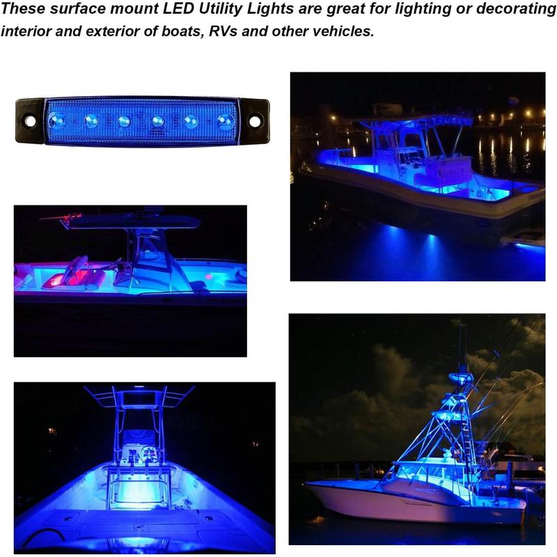 LED Boat Interior Lights Marine Courtesy Light Strip Deck Transom Cockpit Navigation Lighting Waterproof for Fishing Pontoon Kayak Yacht Sailboat