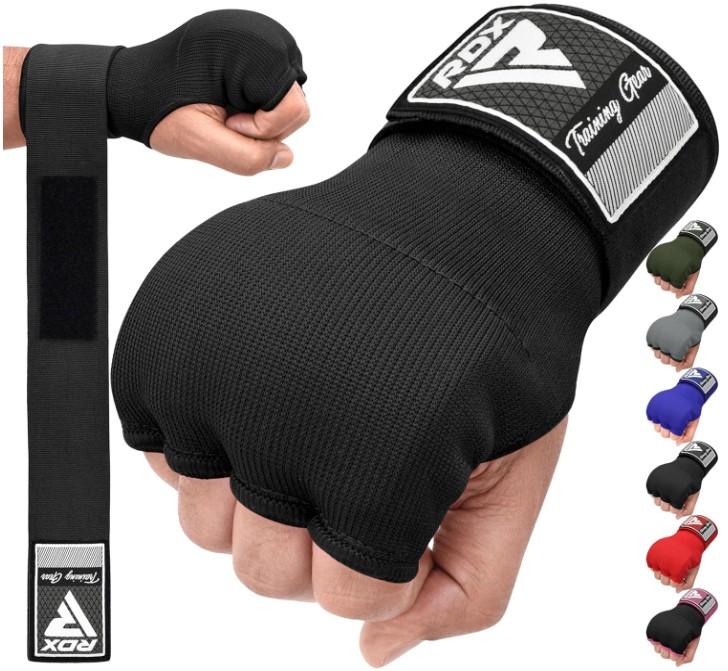 RDX Gel Boxing Hand Wraps Inner Gloves Men Women, Quick 75cm Long Wrist Straps, Elasticated Padded Fist Under Mitts Protection, Muay Thai MMA Kickboxing Martial Arts Punching Training Bandages - Size L