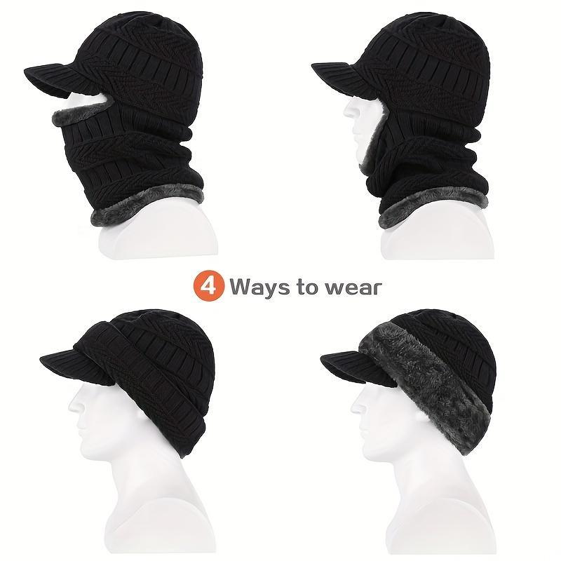 Winter Warm Face Mask, Windproof Full Face Mask, Breathable Ski Mask, Outdoor Sports Windproof Scarf Integrated Hat for Men & Women