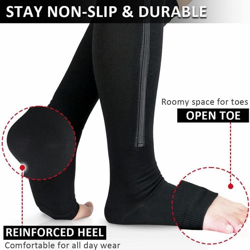 Zipper Stockings, 1 Pair Breathable Comfortable Sports Socks for Men & Women, Sports Protective Gear for Running Jogging