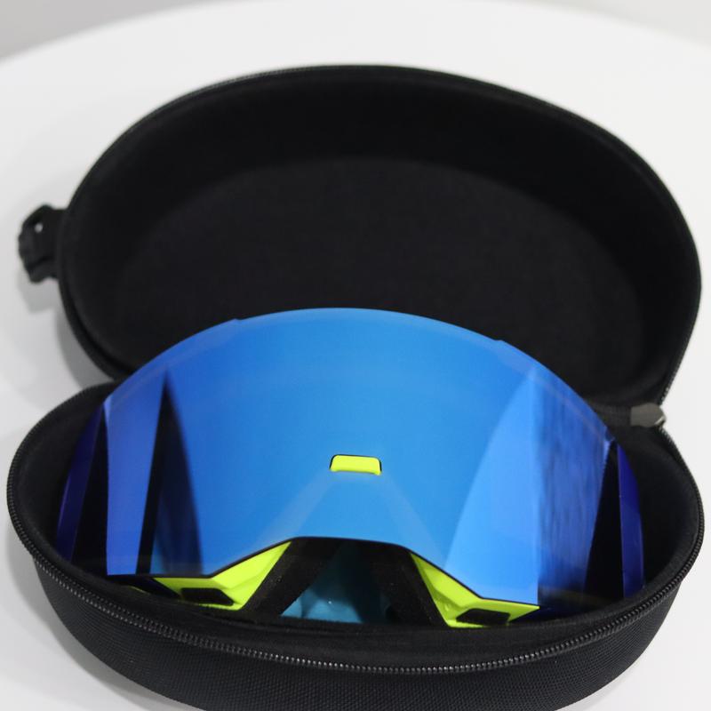 Ski Goggles, Double Layer Outdoor Anti Fog,Wind and Sand Proof, Cool Blue, Snowy, Unisex, Ski Goggles