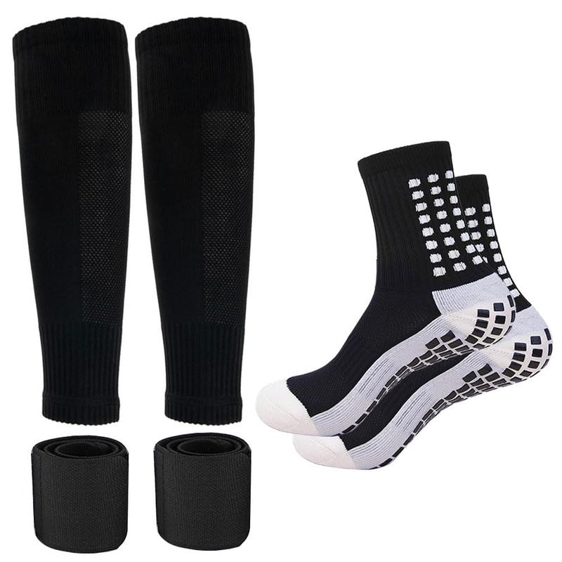 Outdoor Sports Socks Set, 6 Counts set Non-slip Sports Socks & Sock Cover & Bandage & Mini Leg Guards, Ankle Socks Compression Socks Shin Guards Professional Football, 2024 Football Equipment Equipment Set