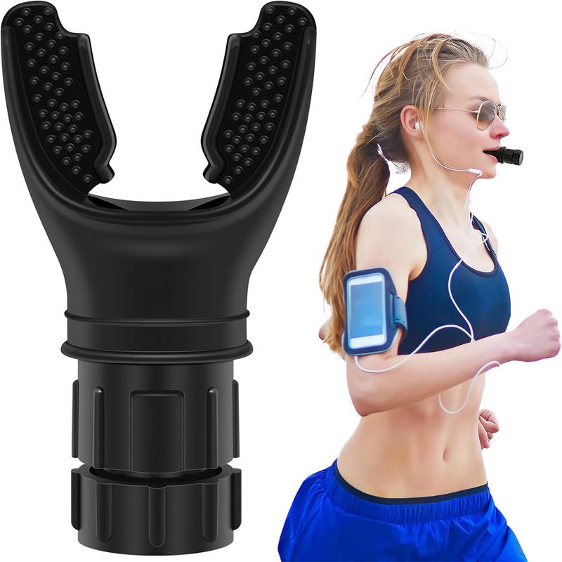 2024 1 2 Pack Breathing Exercise Device Portable Breathing Trainer with Adjustable Resistance for Oral and Muscular Exercise, The Breather Respiratory Muscle Trainer, Easy to Clean (Black) fitness muscles