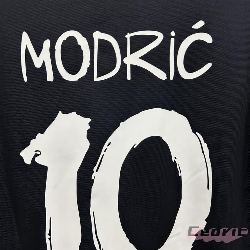 Madrid black Modric NO.10  Short Sleeve Soccer Jersey