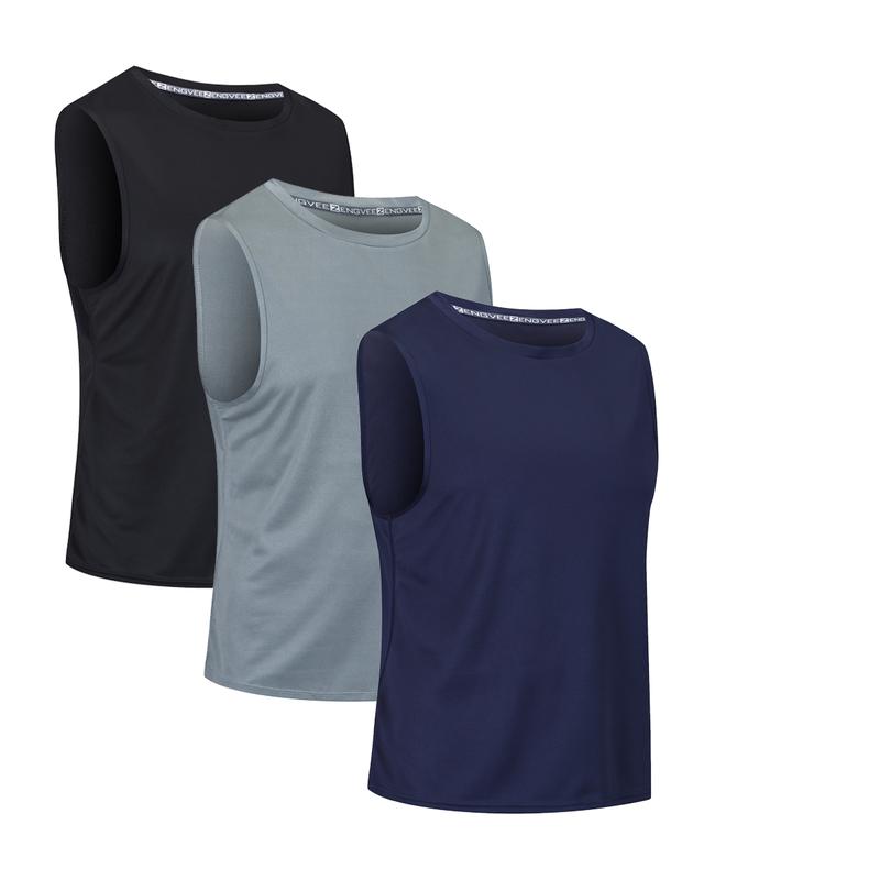 3 7 Men's Round Neck Solid Color Tops, Simple Yoga Men's Short Sleeve, Breathable Activewear Multisport Athlete T-shirt, Running Basketball Gym Wear