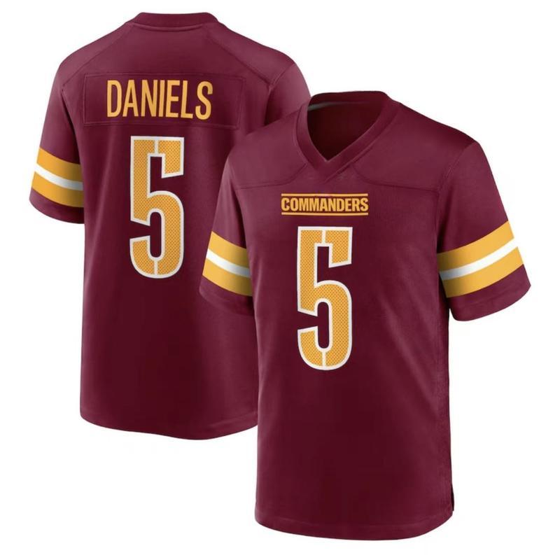 Jayden Daniels Number 5 Commanders Football Jersey, American Football Jersey Team Fashion Men's Sportswear america men