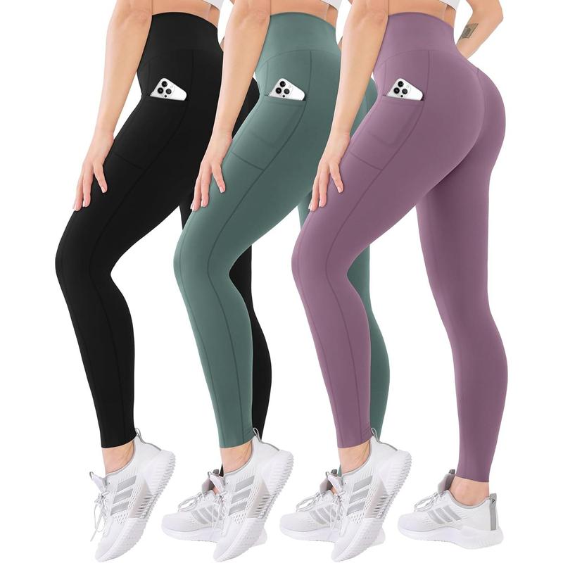 3 Pack High Waisted Leggings for Women-Soft Athletic Tummy Control Pants for Running Workout Reg  Plus Size