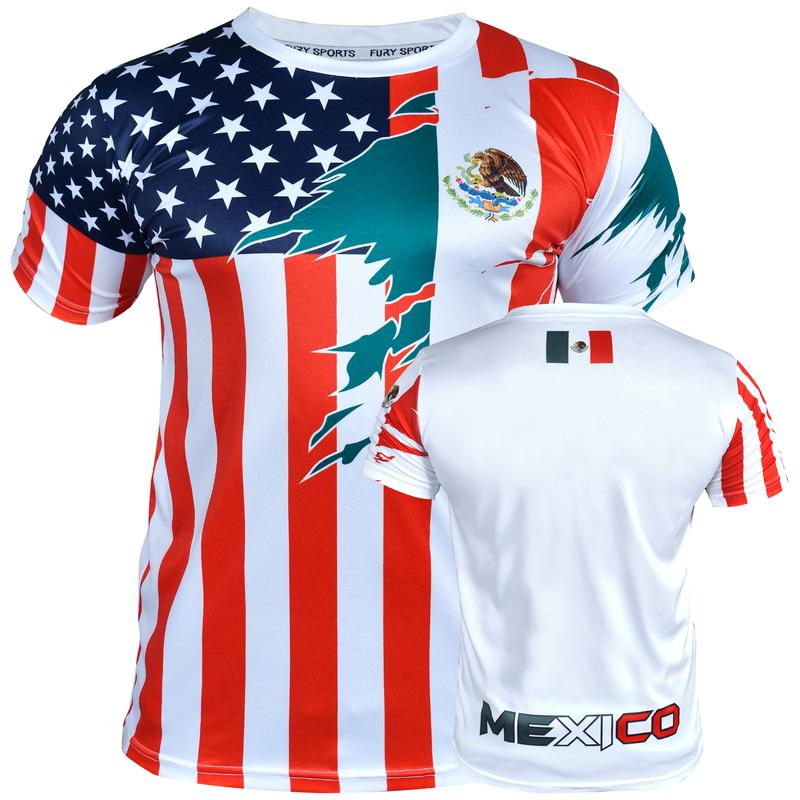 Fury Mexico Guatemala Honduras El Salvador and USA Flag Mix Soccer Jersey - Men Women Unisex shirtslatinas mexicojerseys mexican jersey camisa de