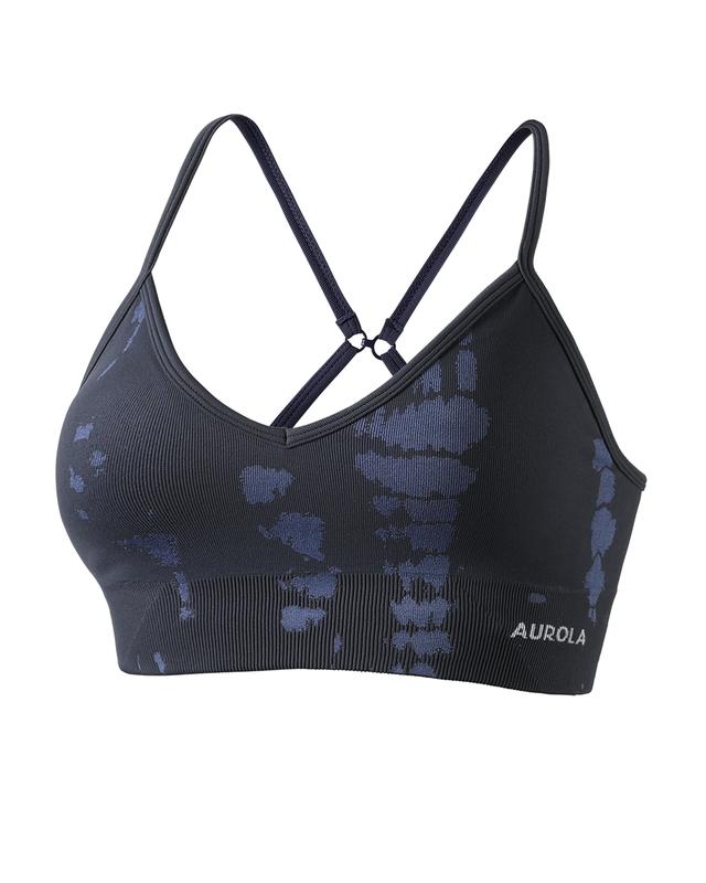 AUROLA Serpent Snake Seamless Sports Bras for Women,Girls Padded Strappy Workout Gym Yoga Tops