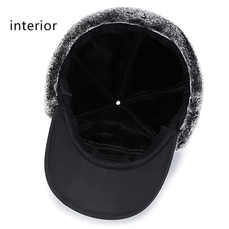 Winter Essentials Warm Hat, Thicken Faux Fur Outdoor Sports Hat with Removable Face Mask, Outdoor Sports