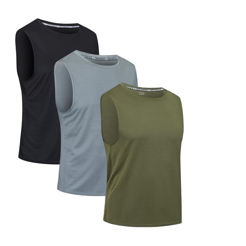 3 7 Men's Round Neck Solid Color Tops, Simple Yoga Men's Short Sleeve, Breathable Activewear Multisport Athlete T-shirt, Running Basketball Gym Wear