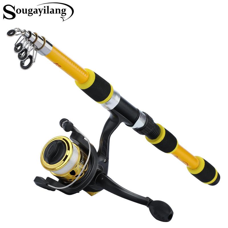 Fishing Rod & Reel Kit, 1 Set Portable Telescopic Fishing Rod & Spinning Reel, Fishing Accessories for Saltwater & Freshwater