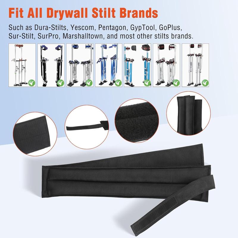 Drywall Stilt Straps, Comfortable for All Day Wear, Heavy Duty and Stability, Work with Various Brands of Stilts, 1 Pair