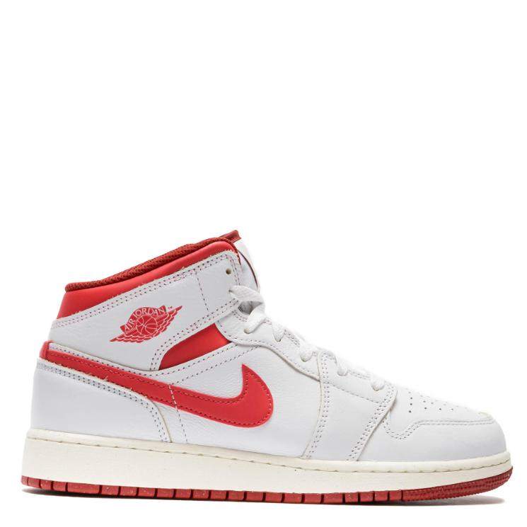 Nike Air Jordan 1 Mid SE White Dune Red FJ3464-160 Youth Womens Fashion Sneakers New