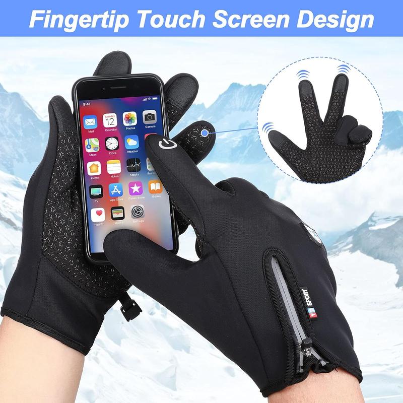 3 Pairs Winter Warm Gloves Touch Screen Ski Gloves Anti Slip Windproof Thermal Gloves for Men Women Running Hiking