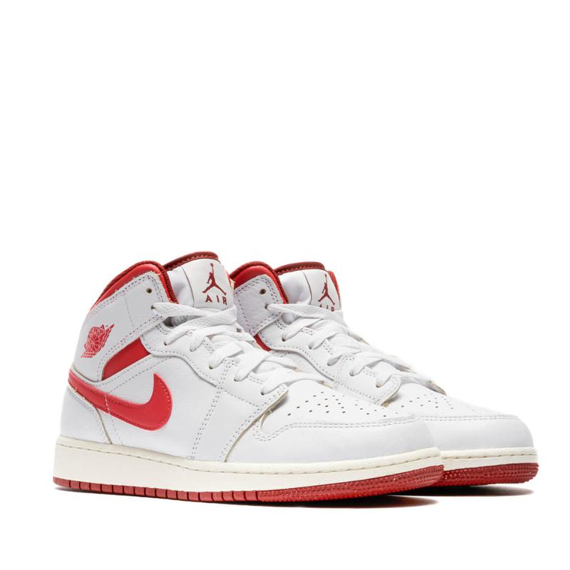 Nike Air Jordan 1 Mid SE White Dune Red FJ3464-160 Youth Womens Fashion Sneakers New