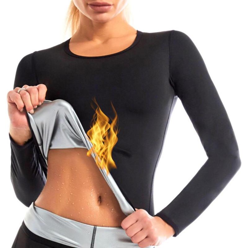 Sauna  Suit  Shapewear Top Trainer Workout  Shaper Sweatsuit Long Sleeve Shirt Women