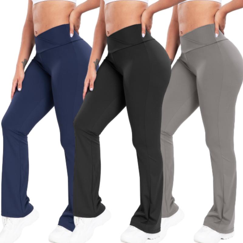 Women's Flare Yoga Pants - Crossover Flare Leggings Soft High Waisted Workout Casual Bootcut Pants Breathable Comfort fitness legging