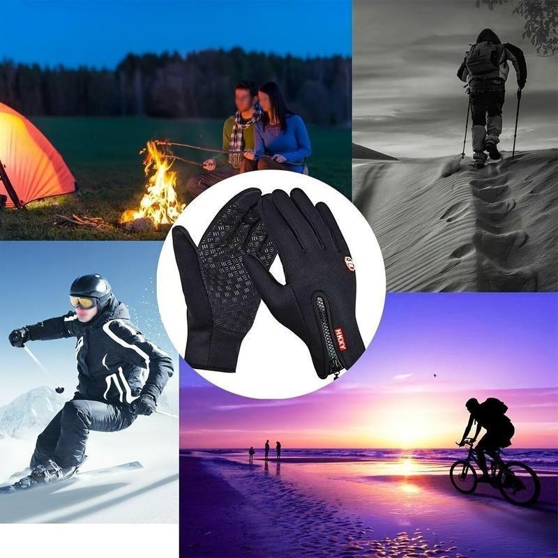 Winter Outdoor Cycling Warm Gloves, 1 Count Windproof Sports Gloves, Touch Screen Non-slip Waterproof Warm Gloves for Sports, Fishing, Cycling, Camping, Christmas Gift