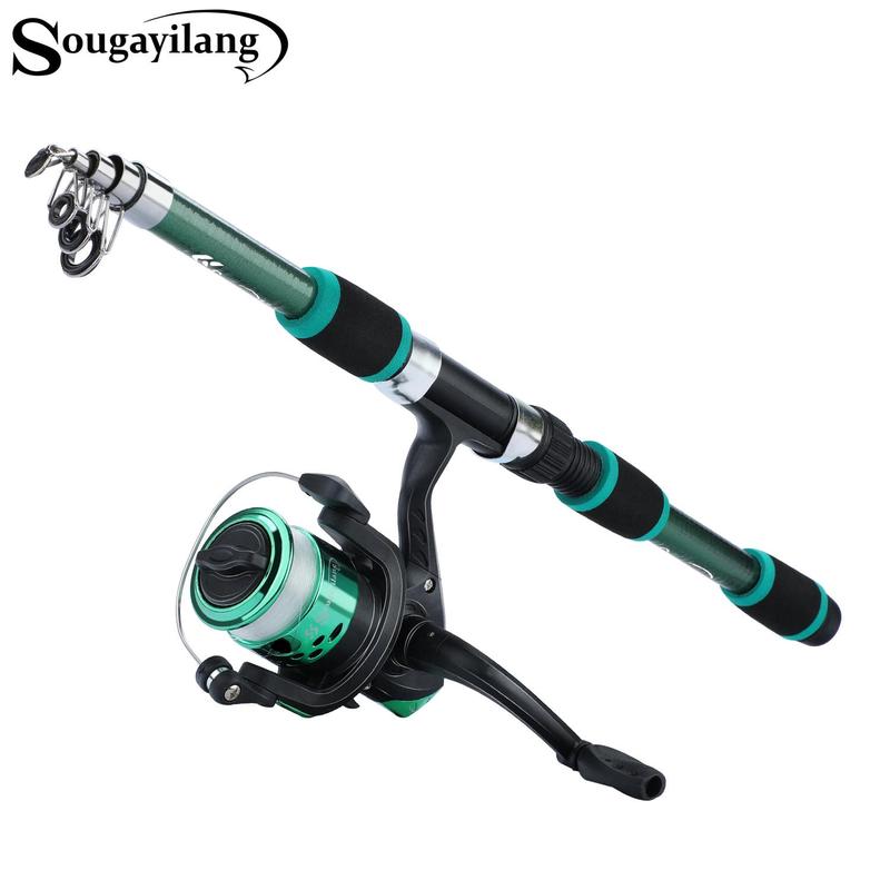 Fishing Rod & Reel Kit, 1 Set Portable Telescopic Fishing Rod & Spinning Reel, Fishing Accessories for Saltwater & Freshwater