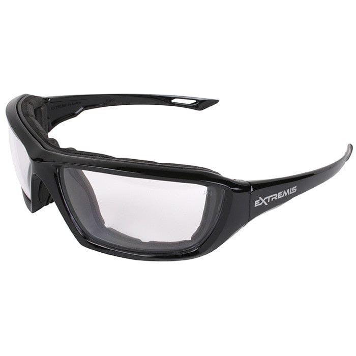 Radians Extremis Safety Glasses Black Frame Clear Anti-Fog Lens Foam Seal