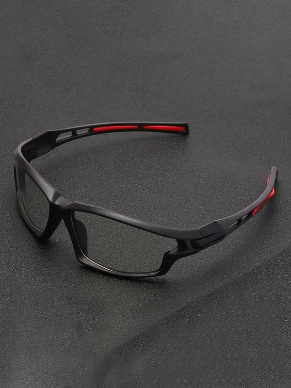 Unisex Sporty Frame Retro Transparent Lens Glasses, Outdoor Sports Windproof Male Glasses, Fashion Square Anti Blue Light Women Eyeglasses