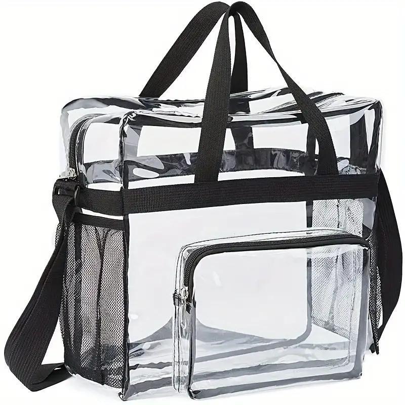 Clear Sports Storage Bag, Waterproof PVC Handbag, Transparent Shoulder Bag for Sport Events, Concerts, Sports & Outdoor Accessories