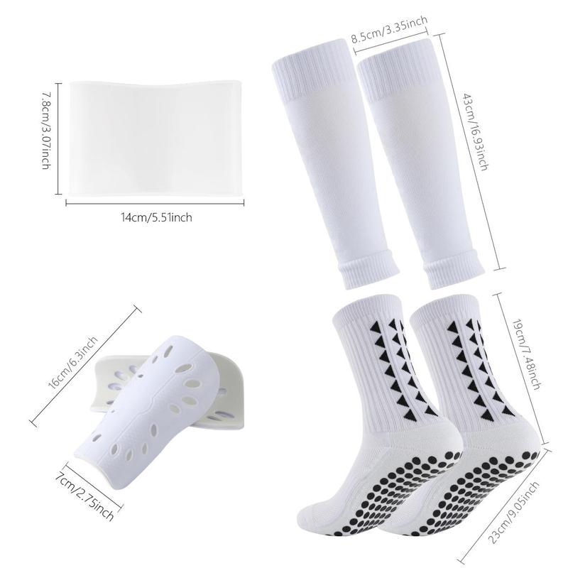 Football Stadium Equipment Set (1 Set), Non-slip Football Socks with Sports Straps, Protective Leg Sleeves, Shin Guards, Soccer Accessories for Men & Women