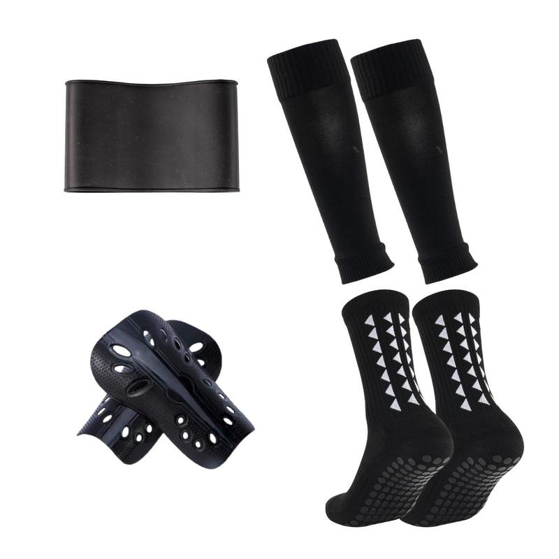 Football Stadium Equipment Set (1 Set), Non-slip Football Socks with Sports Straps, Protective Leg Sleeves, Shin Guards, Soccer Accessories for Men & Women