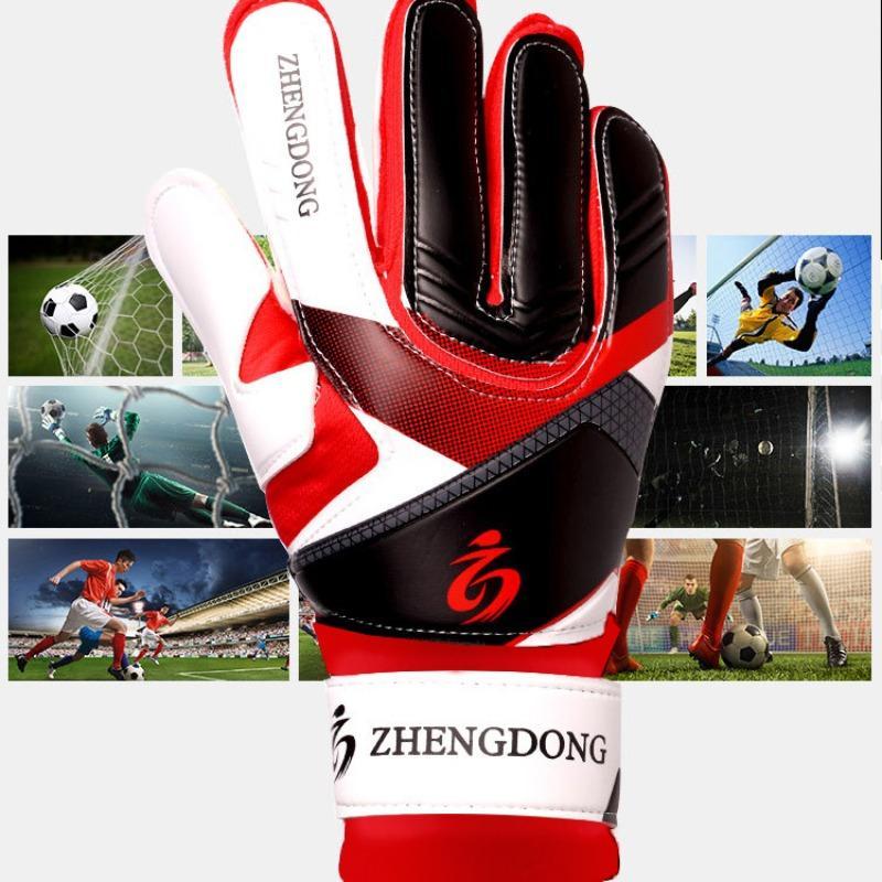 Soccer Goalkeeper Gloves, 1 Pair Non-slip Wear-resistan Thickened Latex Grip Gloves, Professional Training Gloves for Kids & Teens & Adults