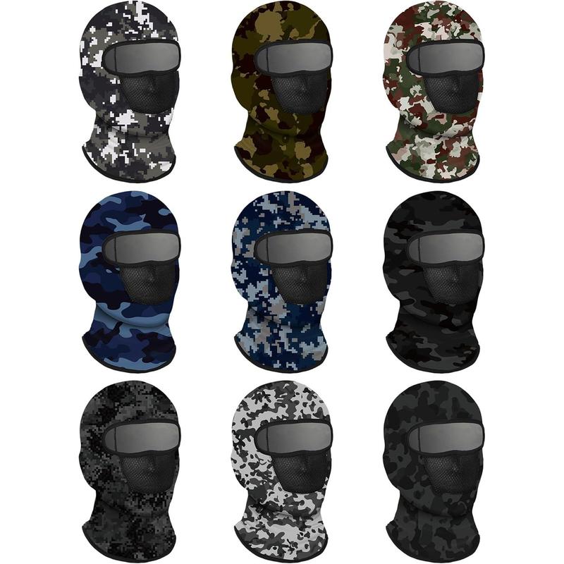 9 count Balaclava Ski Mask Cover Breathable Sun Dust Protection Full  Cover for Women Men Outdoor Activities