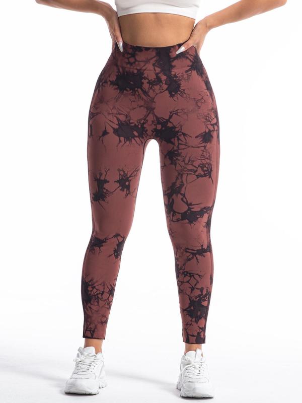 Plus Size Tie Dye Print Sports Leggings, Scrunch Butt High Waist Skinny Pants for Yoga Gym Workout, Women's Sport & Outdoor Clothing for All Seasons