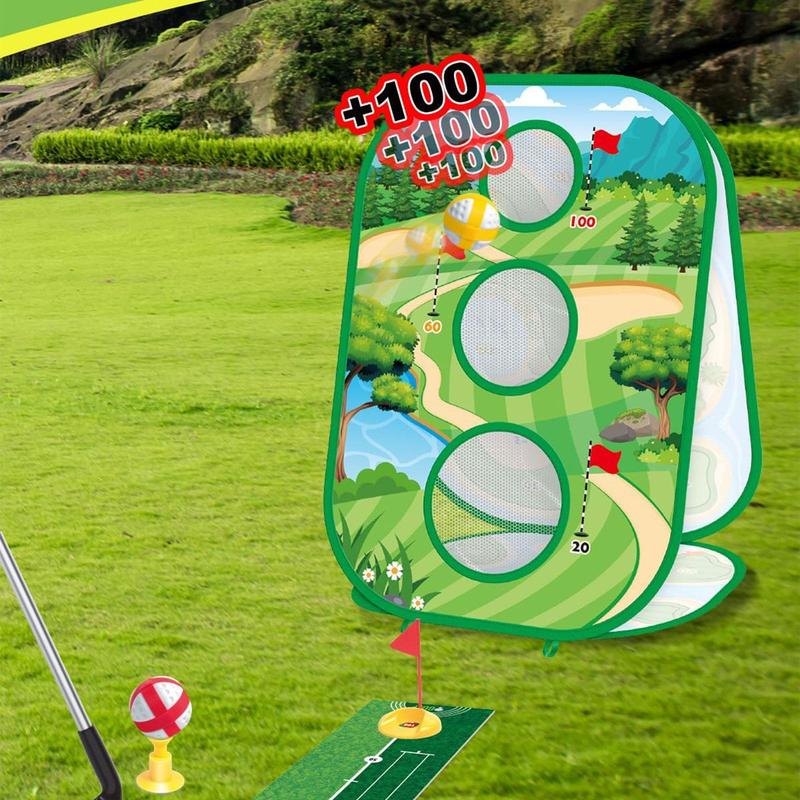 4 in 1 Sticky Golf Set (1 Set), Golf Putting Practice Mat, Indoor outdoor Golf Practice Set, Party Favor for Family Party