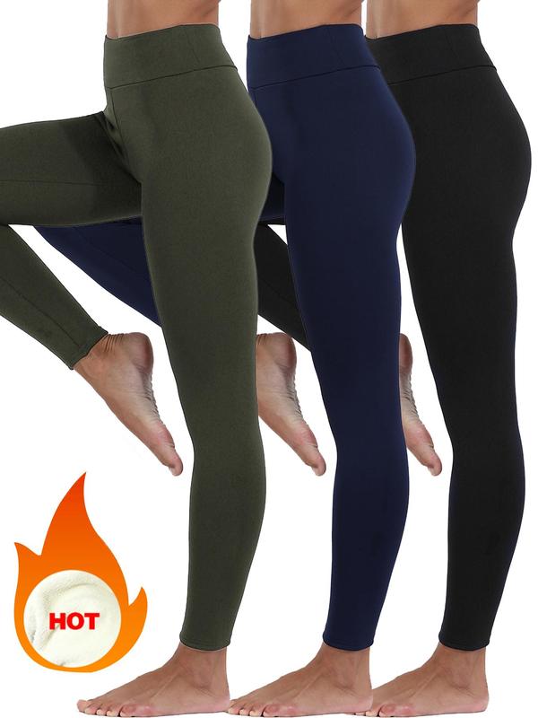 Women's High Waist Sports Tummy Control Leggings, Casual Soft High Stretch Seamless Fleece Warm Pants, Fall Clothes, Ladies Sportswear Clothing for Indoor Outdoor Wear, Fall Outfits 2024, Downtown Girl Clothes Legging Shape Leg