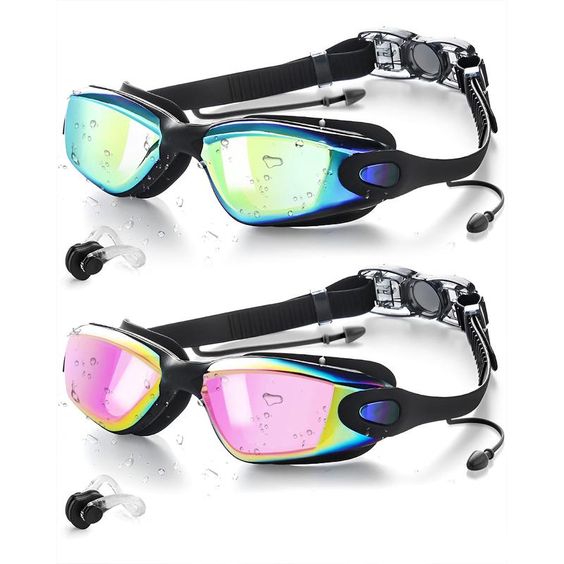 Victoper Swim Goggles 2 Pack, Anti Fog&UV Swimming Goggles for Audlt, No Leaking Swim Goggles for Men Women Youth